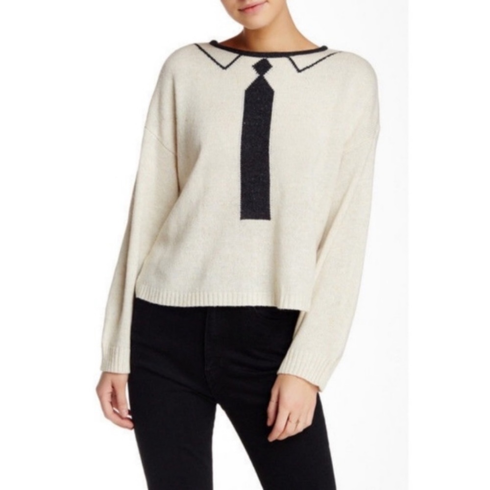 Wildfox tie dinner party high low sweater XS